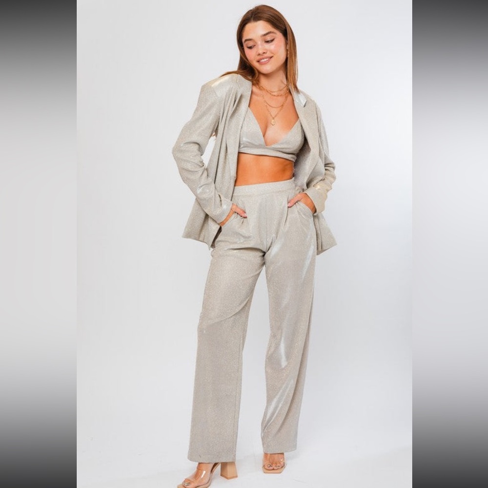 NWT Le Lis Glitter Trousers